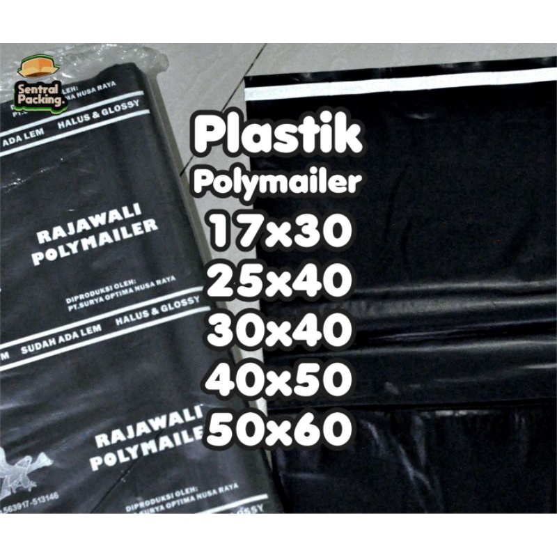 (Isi 20) Plastik PolyMailer Hitam & Silver/ 17x30, 25x40, 30x40, 40x50, 50x60 / Plastik Packaging