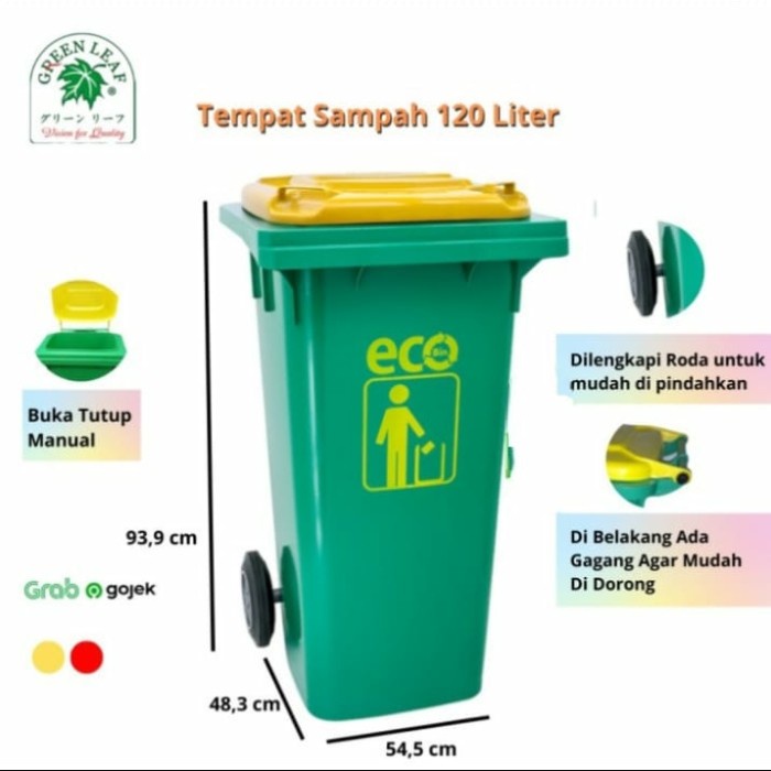 TONG SAMPAH BESAR RODA 120 liter TEBAL/TEMPAT SAMPAH RODA 120 liter