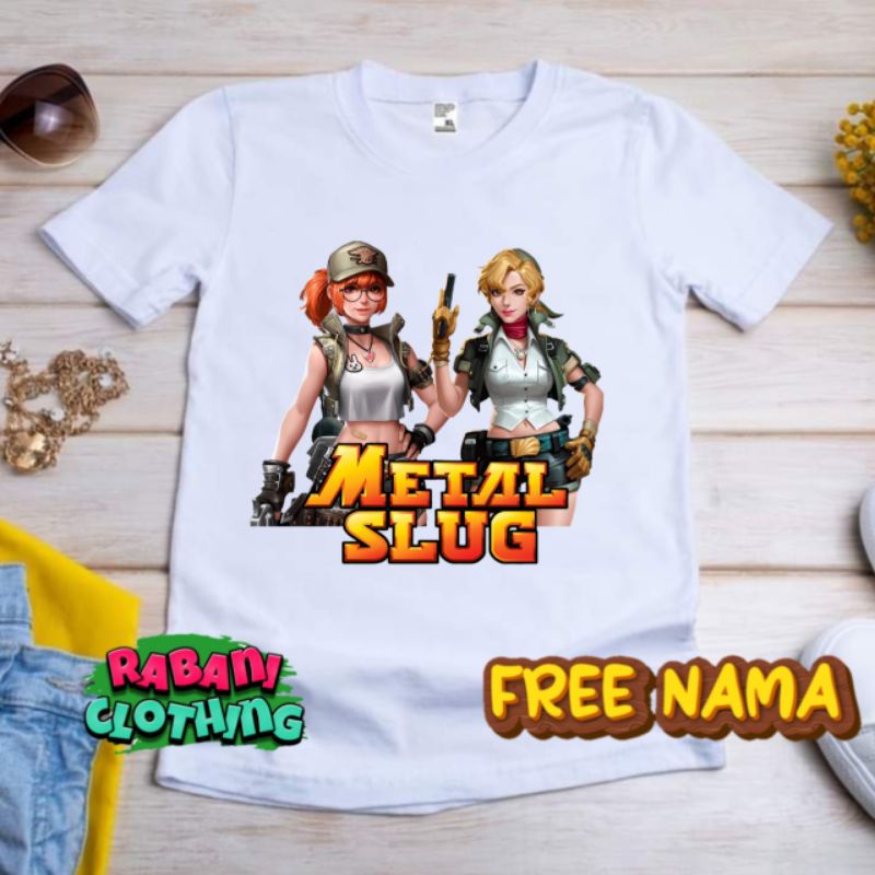baju kaos anak game metal slug eri and fio