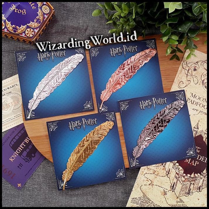 

DISKON PEMBATAS BUKU BOOKMARK BULU FEATHER METAL HARRY POTTER FANTASTIC BEAST !!!!!!!