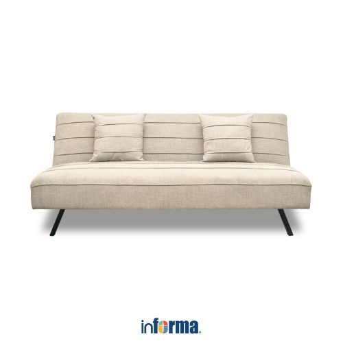 Informa  New Lawrence Sofa Bed Fabric - Krem Tempat Duduk Multifungsi Sofa Tidur 2In1 Kursi Santai Serbaguna Furniture Rumah