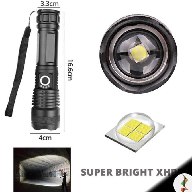 Senter LED XHP 50 ultrafire Cree Compact baterai 26650 rechargeable