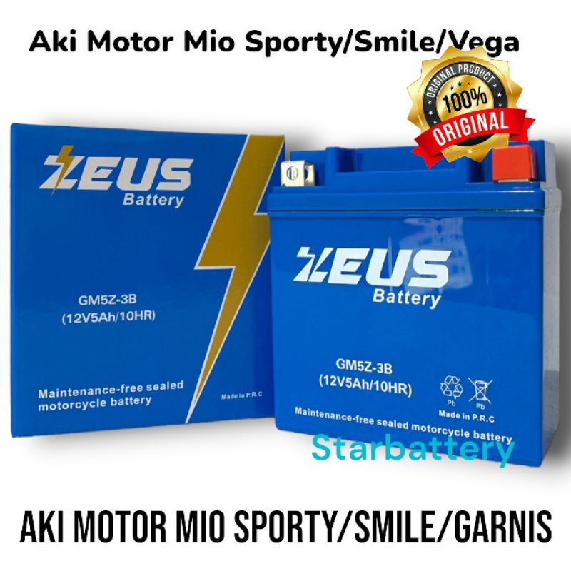 Aki Motor Mio Sporty GM5Z-3B ZEUS Aki Kering MF Mio Smile Mio Sporty