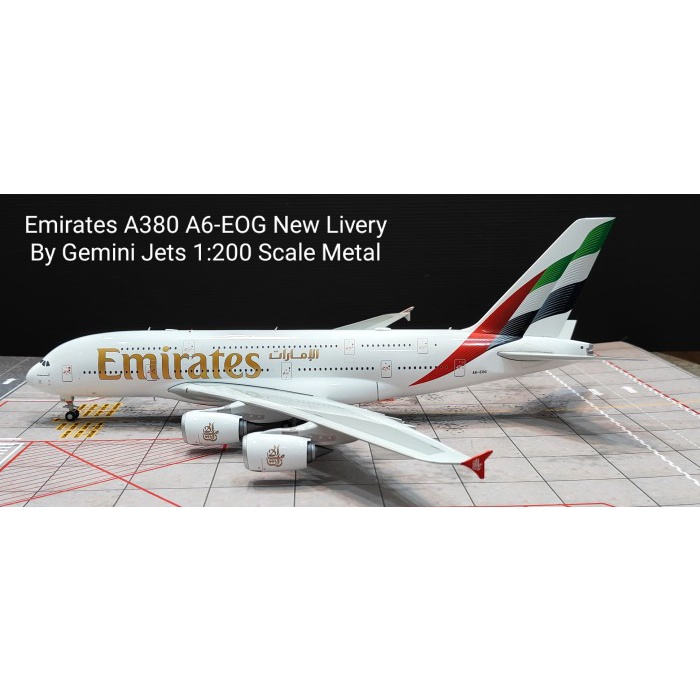 EMIRATES A380 A6-EOG NEW LIVERY BY GEMINI JETS 1:200 SCALE METAL