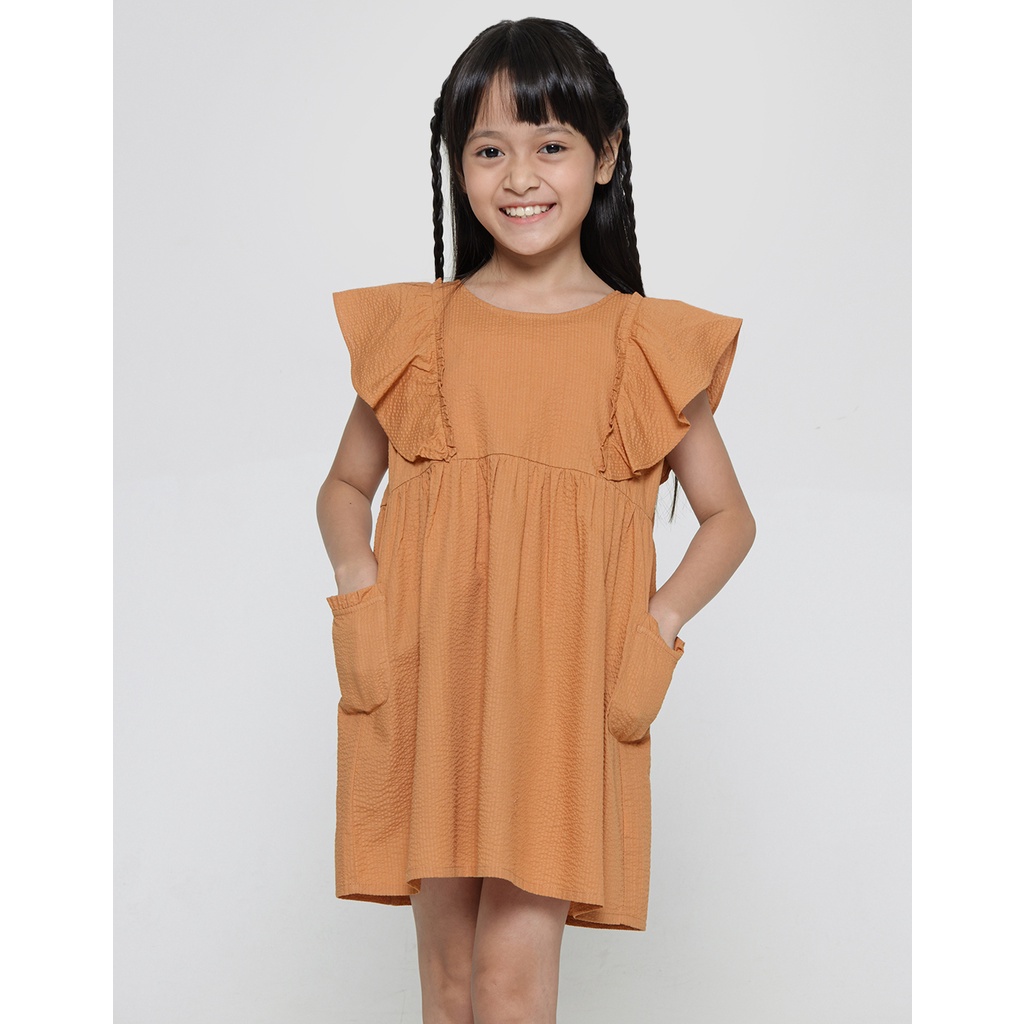 Little M Ripple Sleeve Midi Dress Anak Perempuan 119704303