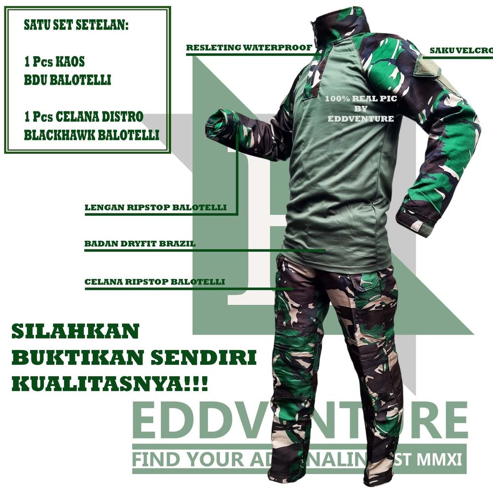 BIG SALEE Setelan Kaos Baju Pakaian Celana Cargo Kargo Chargo Lengan Panjang BDU Dry Fit Turtleneck 