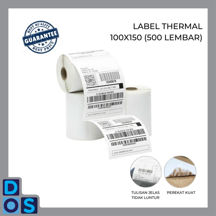 Sticker Label Thermal 100X150 Kertas Label Thermal 500 Lembar 100X150