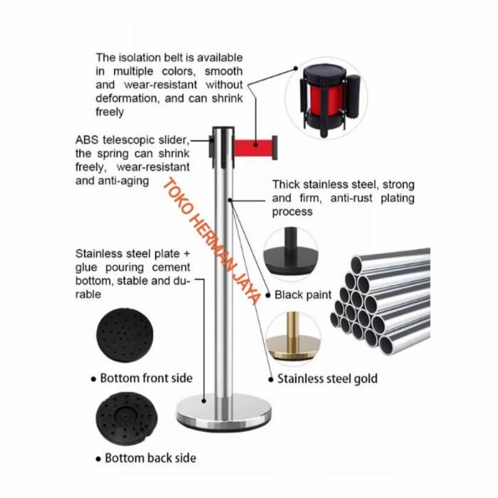 

Tiang Pembatas Tiang Antrian Stainless Pita