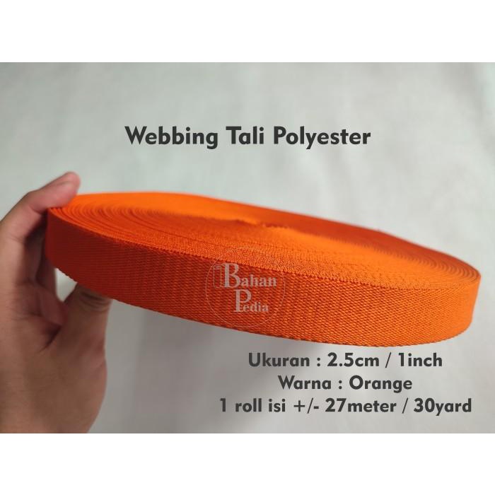 [Roll 27M] Tali Webbing Bisban Katun Polyester Tebal Strap 2.5Cm 1Inch
