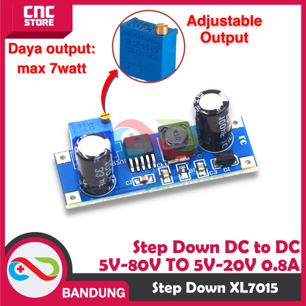 XL7015 Step Down DC DC Adjustable 5V-80V TO 5V-20V