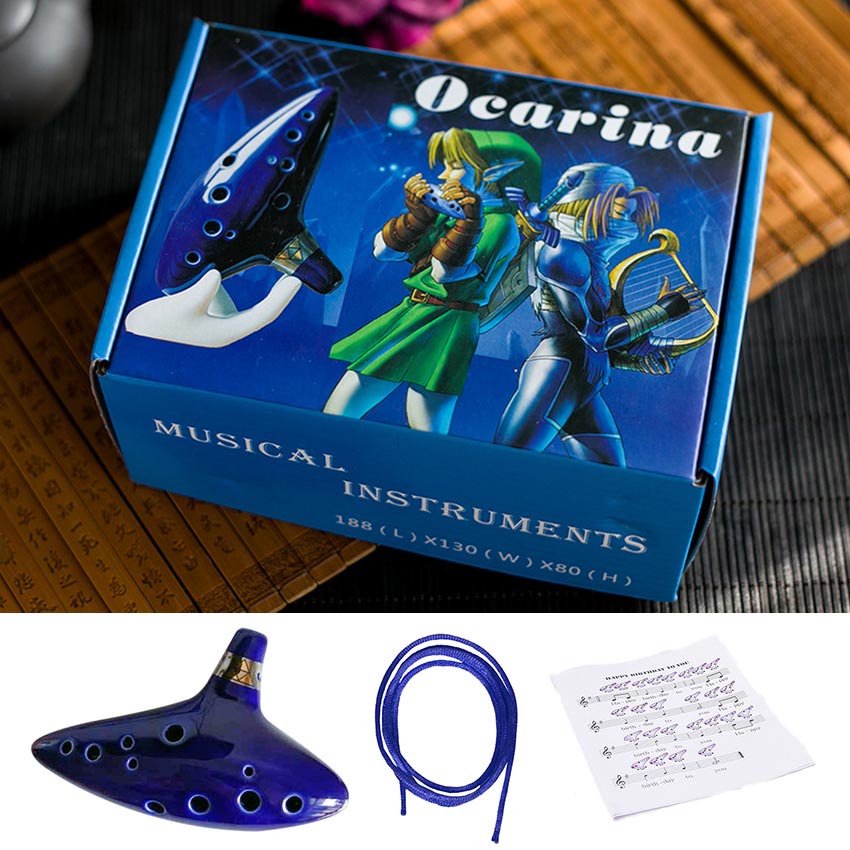 Seruling Ocarina 12 Lubang Bahan Kerak Alto C Legend Of Time Zelda Ocarina Flute Ocarina Musical