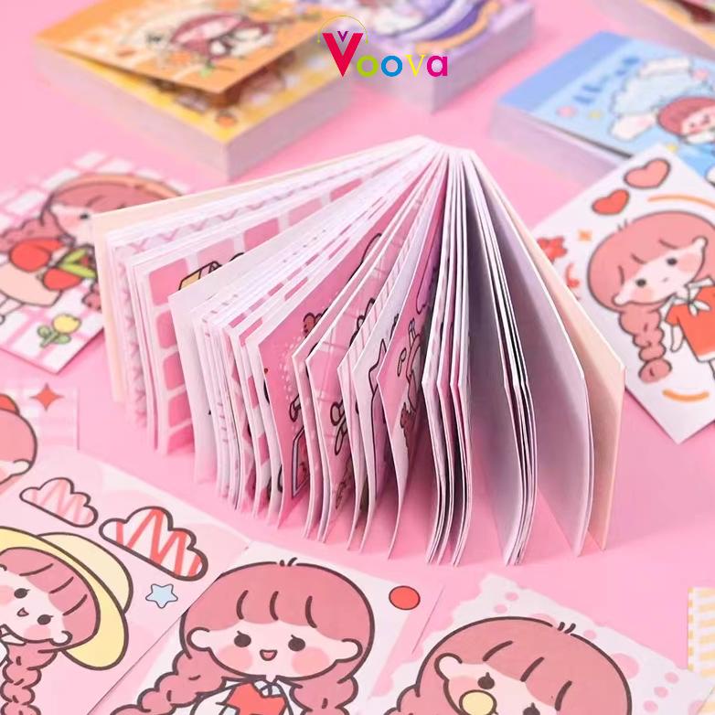 

VOOVA Stiker Kartun Stiker Alat Tulis Siswa DIY Stiker Dekorasi Diary