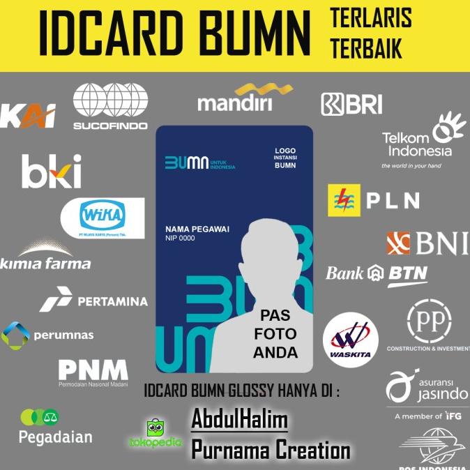 

Cetak idcard id card BUMN Terbaru name tag baru GLOSSY MENGKILAP