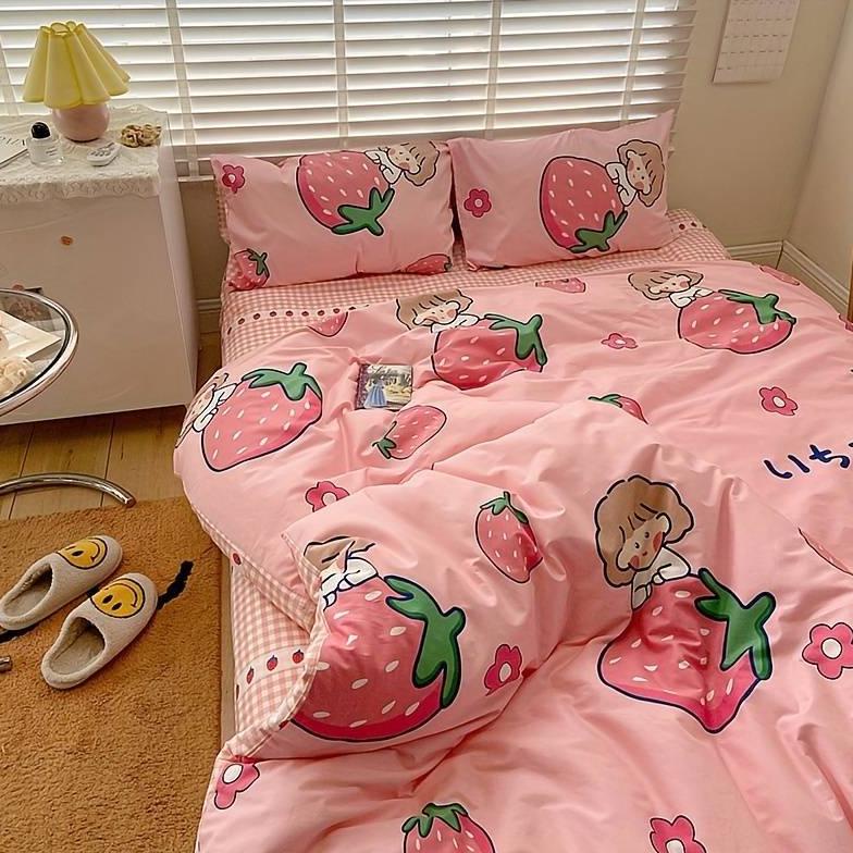 Trend - SPREI MOTIF ANAK AESTHETIC HOMEMADE || SPREI DINO BUAH STRAWBERRY SAPI SPREY SPRAI SEPREI SE