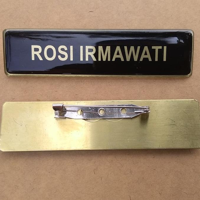 

Nama Dada Nametag Kuningan Peniti