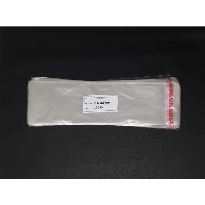 

PLASTIK SEAL 0PP 7 X 22 X 03 - PLASTIK PACKINGAN BENING ISI 100 LEMBAR