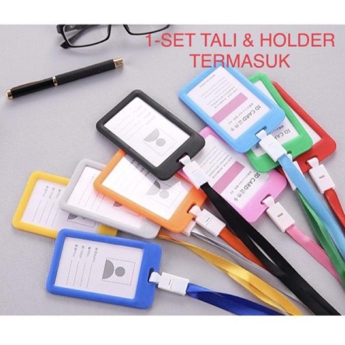 

Name Tag ID Card Holder Set Kalung / Panitia / Gantungan Kartu Nama