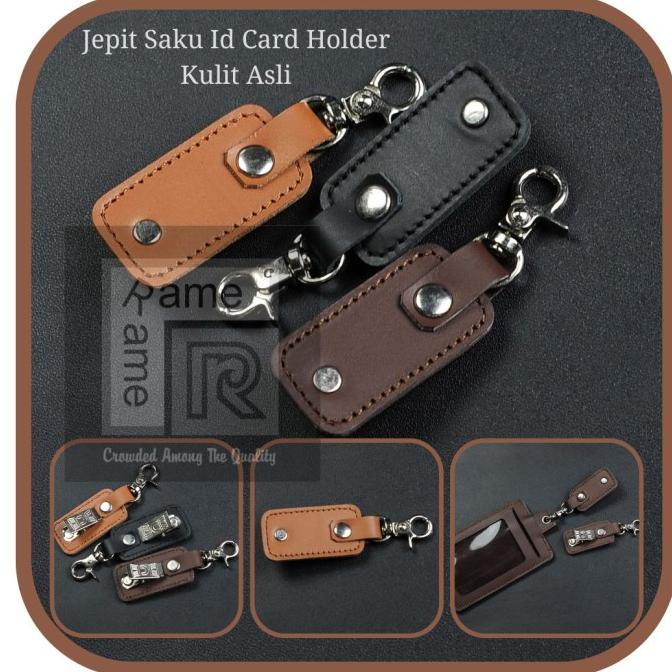 

Jepit Saku Kulit Id Card Holder Name Tag Holder