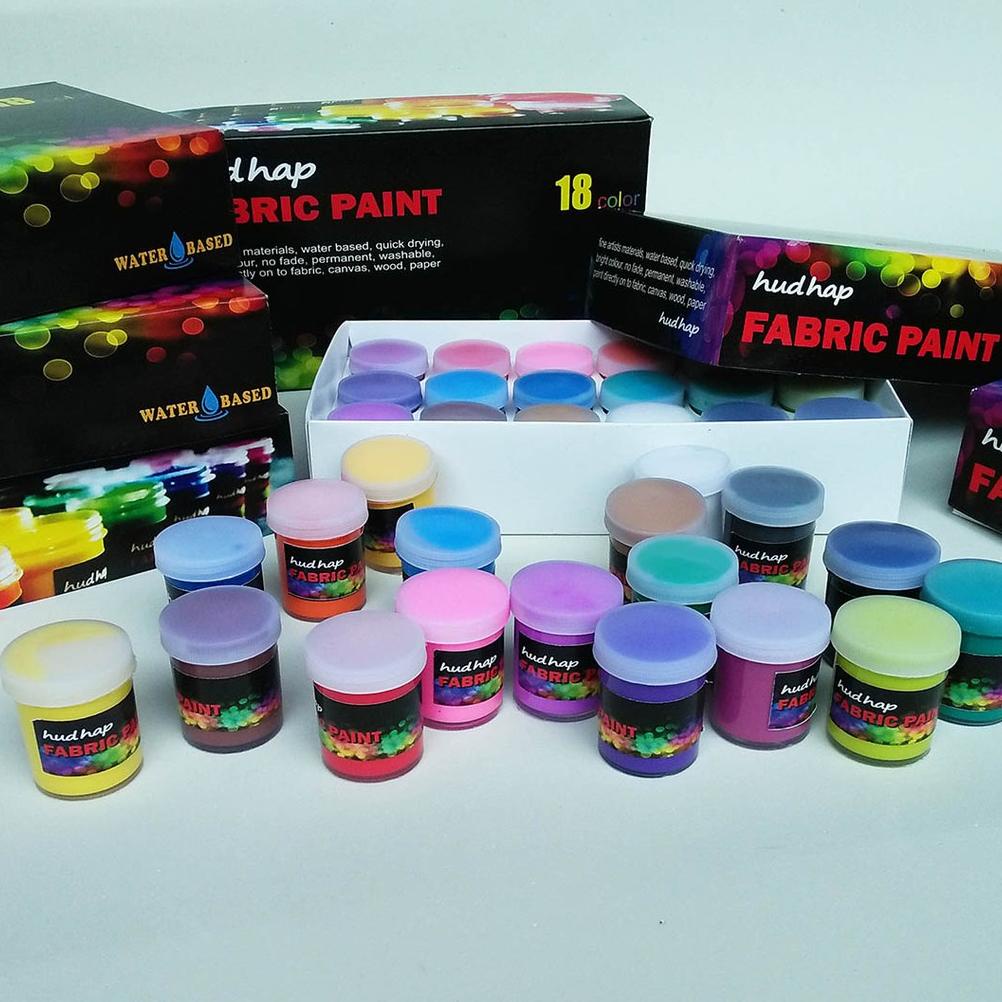 

Trendy cat lukis kain - cat tektil - serbaguna set 18 warna ,.