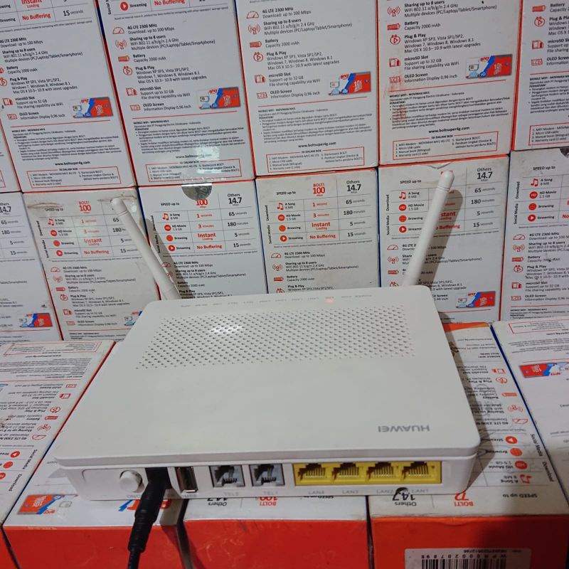 HUAWEI HG8245H 5H HG8045 (Router & Adaptor) Fort Ijo GPON Terminal Wifi Single Band Antena Pendek