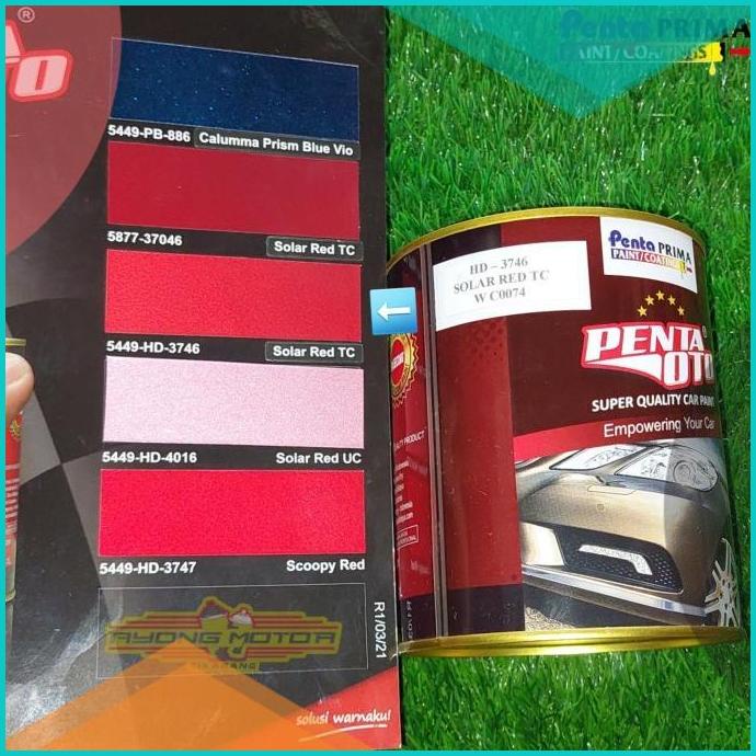 Cat Penta Oto/Cat Duco PU HD-3746 Solar Red TC (Merah Doff PCX) 1Kg 16
