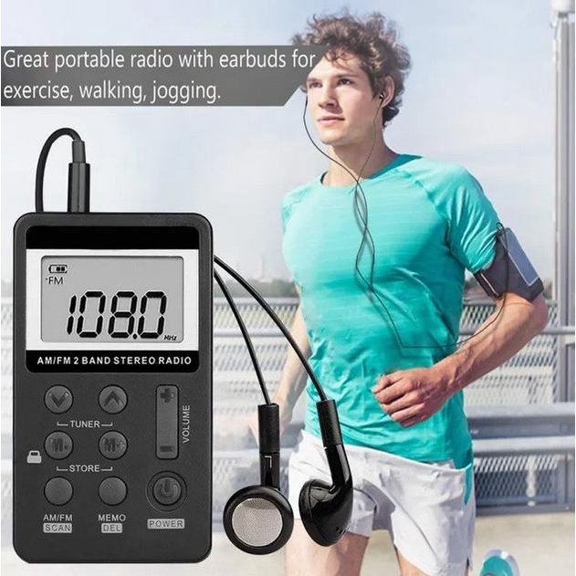 Radio Digital Saku AM FM Baterai Charge Retekess V112 Mini Pocket