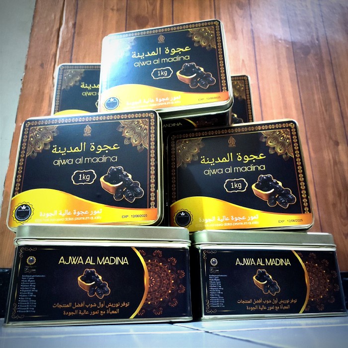 

kurma ajwa premium 1kg kemasan kaleng