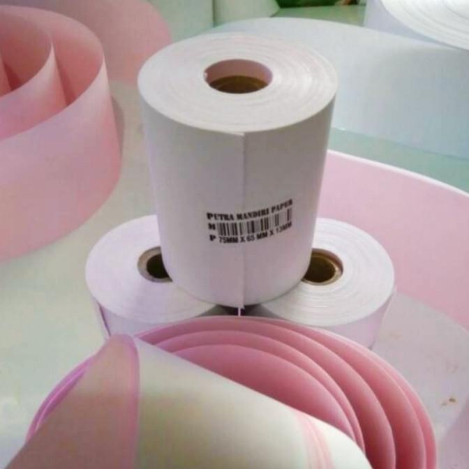 

Kertas kasir NCR 2PLY / Struk NCR 2 RANGKAP 75x65 paket 10 Roll