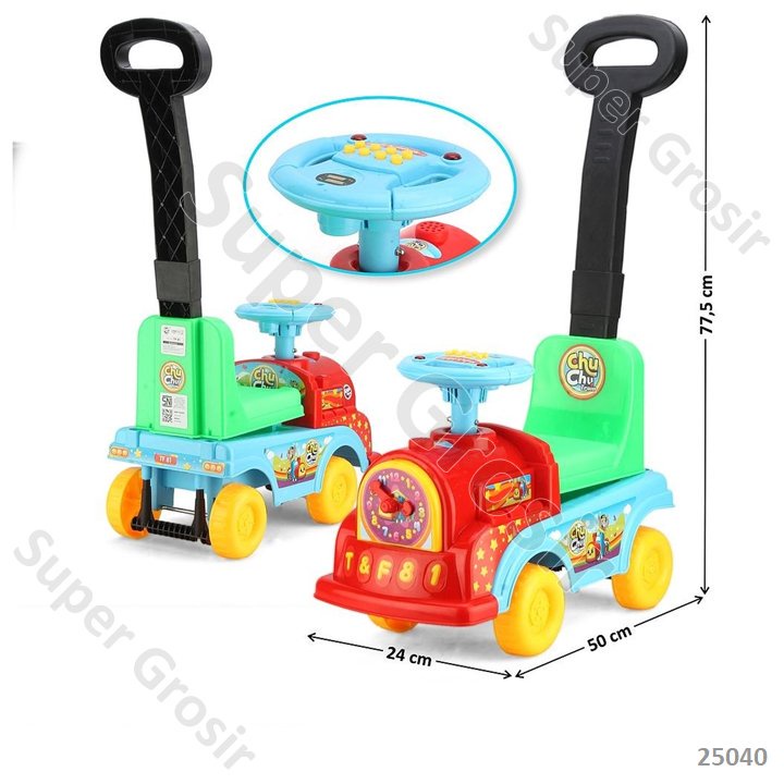 Mainan Anak Tunggangan Dorong_Mainan Mobil Dinaiki_Mainan Odong-Odong Kereta Api_Suara Musik Lagu An