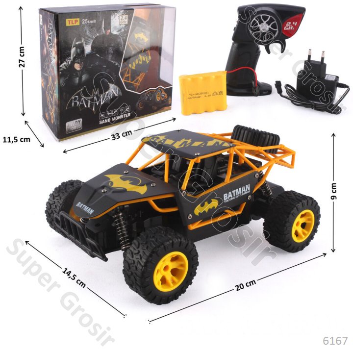 Mainan Anak Mainan Mobil Remote Control_R/C Mobil Jeep Karakter Batman Charge + Charger 2.4 Ghz
