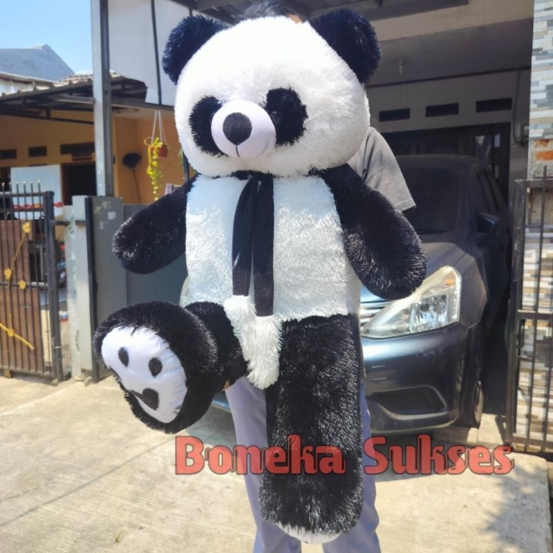 Boneka Beruang Teddy Bear Jumbo Hitam Putih Salju