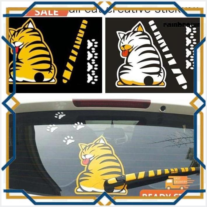 [KBS] STIKER WIPER KACA BELAKANG MOBIL MOTIF KARTUN KUCING