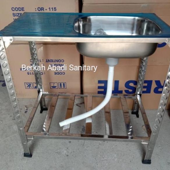 Bak Cuci Piring - Kictchen Sink Kaki Meja Rak Portable 1 Lubang