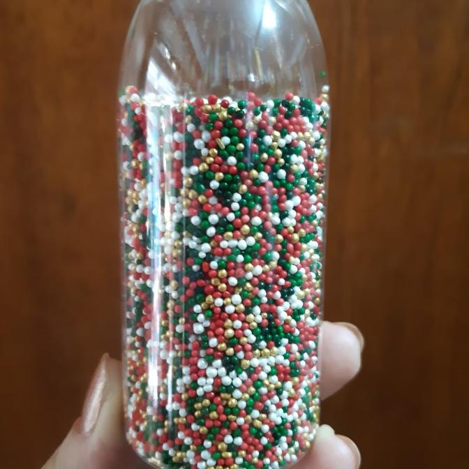 

Laris sprinkle trimit sugar pearl 4 warna christmas hiasan kue natal 500gr