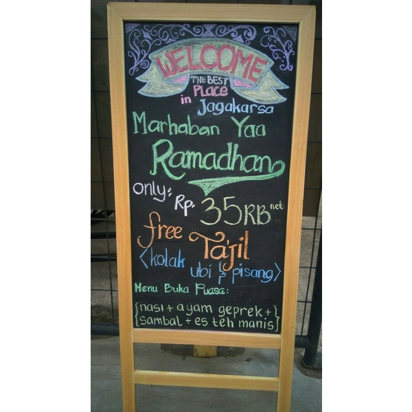 

SALE Jual Papan Tulis Kapur Blackboard Standing 50*120cm Termurah