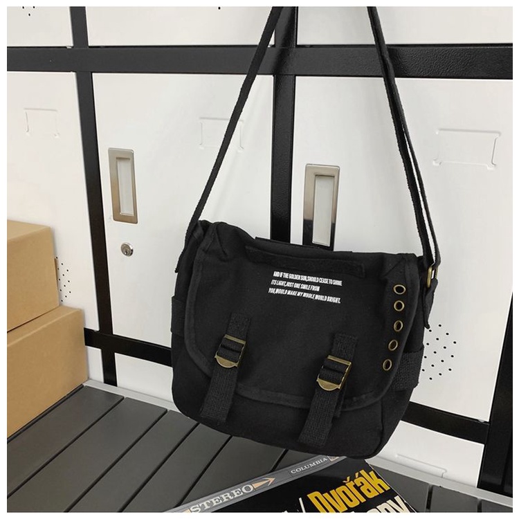 Tas Bahu Kanvas Pria Tas Selempang Santai Jepang