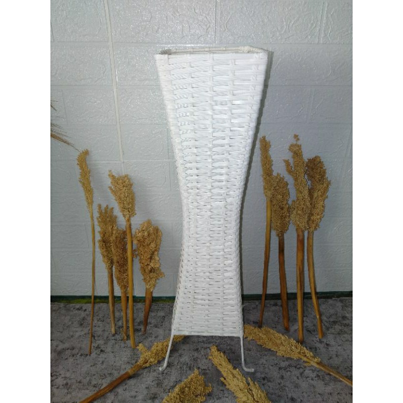 [Bisa Cod] Tempat Payung Vas Rotan Sintetis Sudut Rotan Kotak 60Cm