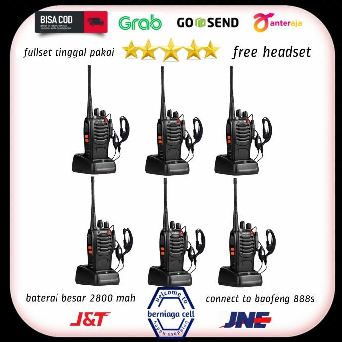 Paket 6 Unit Radio HT Walkie Talkie PXTON 888s BF-888S Terkoneksi