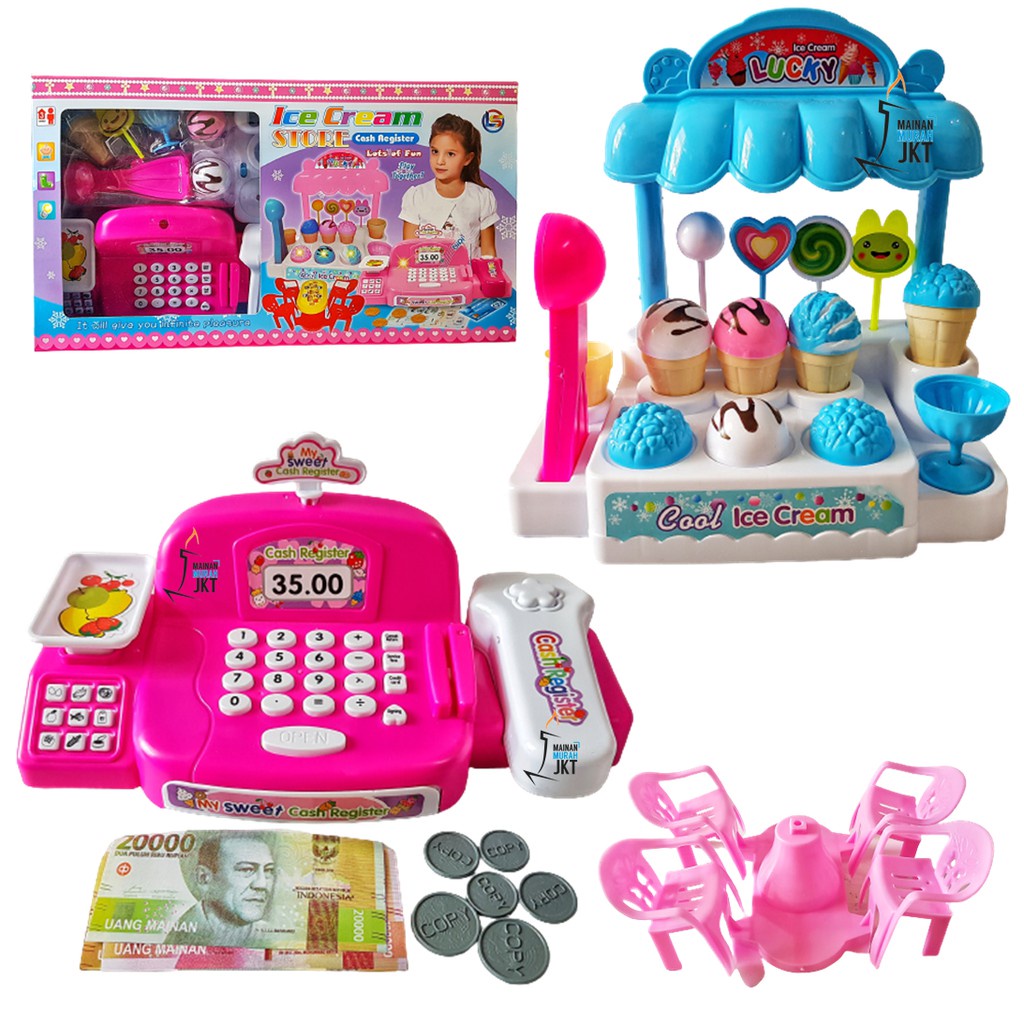 Cod !! Mainan Anak Kasir Kasiran Ice Cream Li3 Mainan Kasir Besar