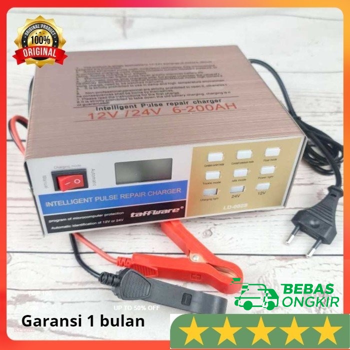 Charger Cas Aki Mobil Motor Portabel 12V/24V 200AH - LD Taffware -002S
