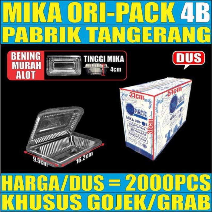 Promo Mika Kue Tray Box Nasi Uk 4 Tempat Jajanan Pasar Plastik Bening