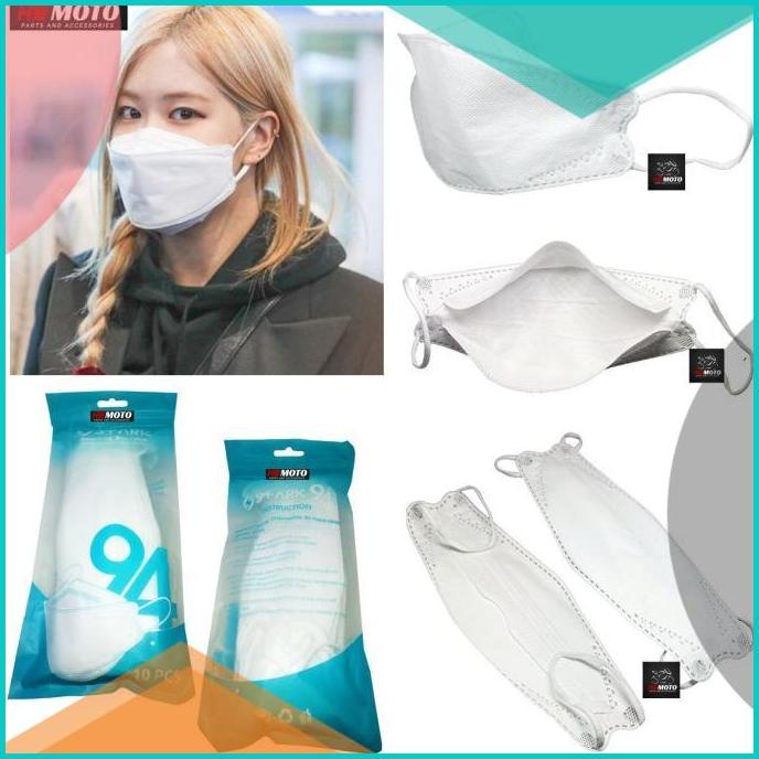 1BOX isi 50Pcs Masker STARK KF 94 EVO(PUTIH) Disposable Face Mask 16no