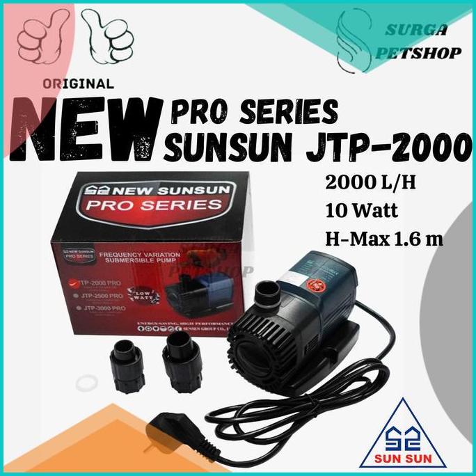 NEW SUNSUN JTP 2000 PRO POMPA AIR CELUP AKUARUM KOLAM IKAN JTP2000 16n