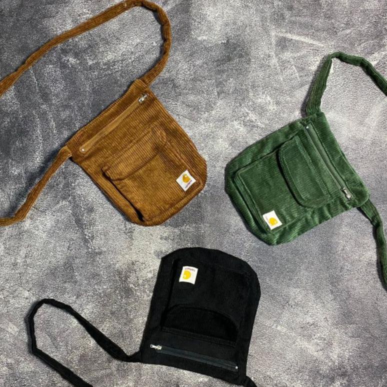 Ready stok BIG SALE | Slingbag Corduroy Pocket Carhartt | Tas Carhartt Corduroy murah