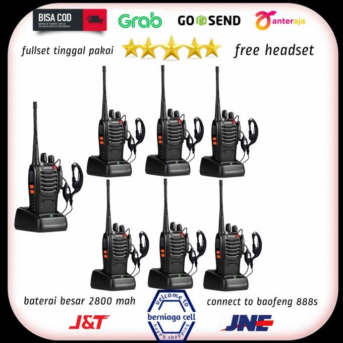 Paket 7 Unit Radio HT Walkie Talkie PXTON 888s BF-888S Terkoneksi