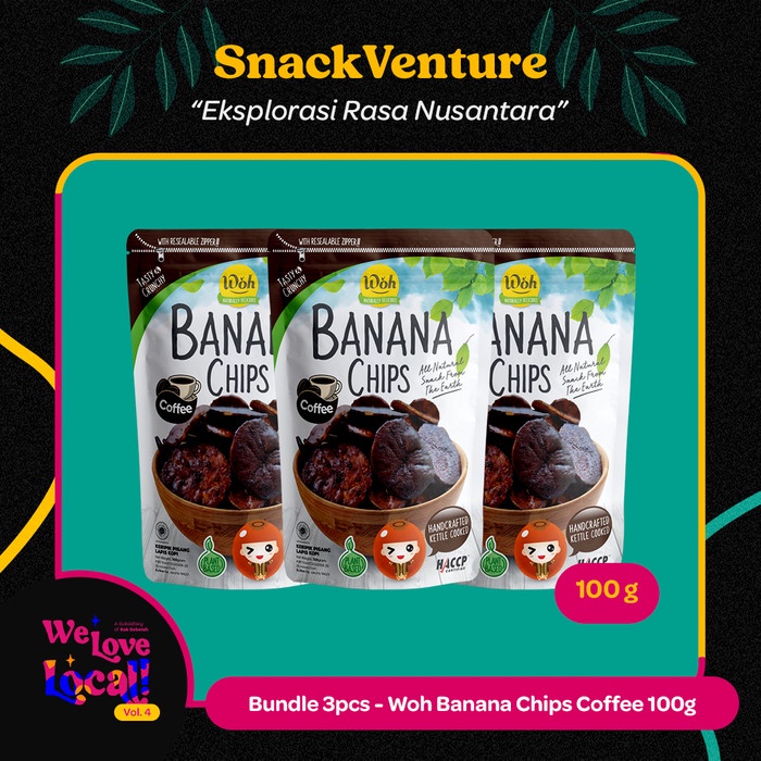 

Keripik - Bundle 3Pcs - Woh Banana Chips Coffee 100G Keripik Pisang Kopi