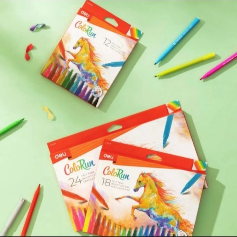 

YENYEN_ATK Deli Spidol 12/18/24 warna tidak Beracun warna cerah EC10020