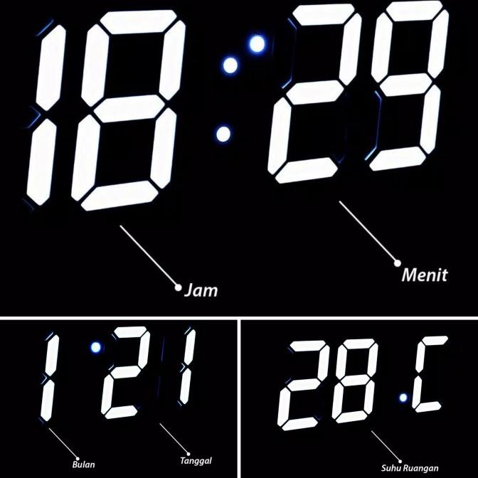 Jam Meja Digital LED 3D / Jam Dinding LED 3D