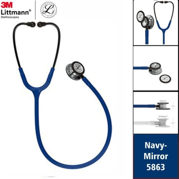 3M Littmann Classic Iii Stethoscope Navy / Mirror 5863 Terlariss
