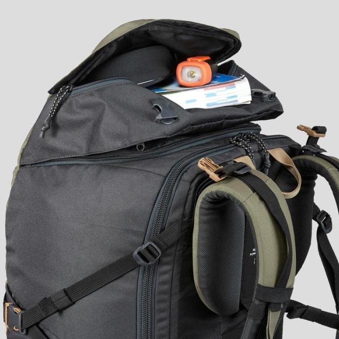 Decathlon Forclaz Backpack Travel 100 60L Khaki - 8554568 Berkualitas